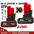 Pack 8.0AH For Milwaukee 12V M-12 Lithium-ion Battery 48-11-2430 48-11-2440 Us. Fixed Price $25.92.