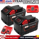 12.0AH 8.0AH Battery For Milwaukee M18 6.0AH 18V Capacity Charger 48-11-1850. Fixed Price $120.99.
