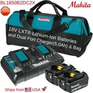 Makita BL1850B2DC2X 18V 5.0AH Lxt Li Ion Batteries + DC18RD Dual Charger & Bag. Fixed Price $219.95.
