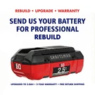 Repair Service: Craftsman V60 Battery Rebuild (CMCB6025) - Upgrade To 3.0 Ah. Fixed Price $164.99.