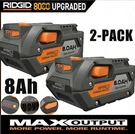 2 Pack For Ridgid R840085 8.0AH Lithium-ion Battery Rigid 18VOLT R840087. Fixed Price $44.98.