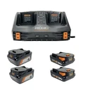 New Ridgid 18-VOLT Lithium-ion Dual Port Sequential Charger Kit AC840094SB2. Fixed Price $244.99.