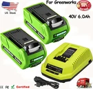 40V 6.0AH For Greenworks G-max Li-ion Battery 29472 29462 29252 20202 Charger. Fixed Price $194.00.