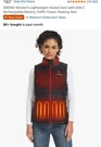 Ororo Women's Lightweight Heated Vest With Usb-c Rechargeable Battery Size. Fixed Price $79.99.