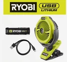 Ryobi. Usb Lithium Cordless Clamp Fan Kit W/ Battery Ships Puerto Rico. Fixed Price $49.77.