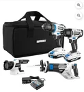 Hart 20-VOLT Cordless 4-TOOL Combo Kit (2) 1.5AH Lithium-ion Batteries & Charger. Fixed Price $134.99.