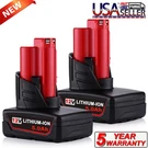 2PCS For Milwaukee M12 Lithium-ion Xc 5.0AH High Capacity Battery 12V 48-11-2402. Fixed Price $22.92.