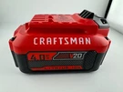 Genuine Craftsman CMCB204 V20 4.0 Ah Rechargeable 20-VOLT Lithium Ion Battery. Fixed Price $34.00.