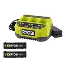 Usb Lithium Starter Kit With (2) 2.0 Ah Batteries And 3-PORT Charger Color Green. Fixed Price $131.46.
