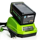 Genuine Greenworks 40V Battery Charger 29482 & 4.0AH. Fixed Price $64.95.