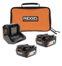 Ridgid 18V Lithium-ion (2) 4.0 Ah Battery Starter Kit With Charger And Bag. Fixed Price $99.99.