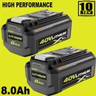 Pack 40V For Ryobi 8.0AH Lithium-ion Extended Capacity Battery OP4050 OP40261. Fixed Price $76.93.