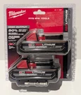 (2) Genuine 18V Milwaukee 3.0 Ah Batteries M18 48-11-1837 **new. Fixed Price $150.00.