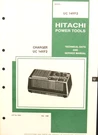 Hitachi Technical Data & Service Manual, Model Uc 14YF2 Charger,. Fixed Price $10.00.