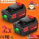 Pack 20V Battery 8 Ah For Black+decker LB2X4020 Max Lithium Ion LBXR20. Fixed Price $41.98.