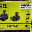 Ryobi One+ 18V Lithium-ion Starter Kit 2.0 Ah Battery 4.0 & Charger. Fixed Price $139.00.