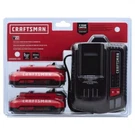 New! Craftsman Max Ah Lithium-ion Starter Kit 3 Pc CMCB202-2CK. Fixed Price $100.00.