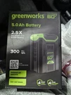 Greenworks 60V Li-ion Ultra Power 5.0 Ah Battery 1807502 New Sealed (ECP016682). Fixed Price $160.00.