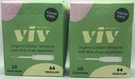 2PK Viv Organic Cotton Tampons 18 Applicators Each Regular Flow Fast Ship. Fixed Price $18.95.