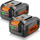 2PACK For Worx 20VOLT 6.0AH Max Extend Lithium-ion Battery WA3525 WA3575 WA3520. Fixed Price $46.99.