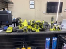 Used Ryobi 9 Piece Tool Set 18V 3 Batteries & Chargers (QUI005027). Fixed Price $219.99.