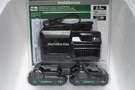 New! Metabo Hpt 18V Lithium Ion Battery & Charger Kit 2.0AH Batteries UC18YKSLS. Fixed Price $89.99.
