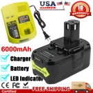 6.0AH For Ryobi P108 18V One+ Plus High Capacity Lithium-ion Battery Charger. Fixed Price $26.99.