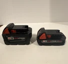 Milwaukee Redlithium 18V Li-ion Battery Pack Qty 2AH & 3AH. Fixed Price $60.00.