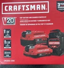Craftsman 20-VOLT 2-PACK Set Lithiumion Power Tool Battery W/charger 4AH/2AH New. Fixed Price $74.99.
