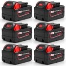 18V 6.0AH Lithium Battery 6-PACK Compatible For Milwaukee WK18, Wi.... Fixed Price $201.22.