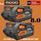 2 Pack For Ridgid R840085 8.0AH Lithium-ion Battery Rigid 18VOLT R840087. Fixed Price $44.90.