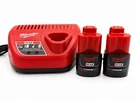 Milwaukee M12 Pack CP2.0 12V X2 2.0AH Battery Oem (48-11-2420) & Charger Kit. Fixed Price $55.47.