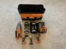 Ridgid 18V 5-TOOL Combo Kit Brushless 4 New Batteries & 2 Chargers, Large Bag. Fixed Price $275.00.