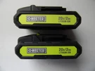 (2) New Genuine Master Mechanic 2AH Volt Lithium Ion Batteries. Fixed Price $59.95.