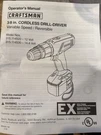 Craftsman 3/8 Cordless Drill Driver 315.114520 315.114530 14.4V Owner Manual Exc. Fixed Price $10.75.