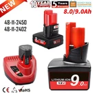 12V For Milwaukee M12 8.0AH Lithium Capacity Battery 48-11-2460 48-11-2440. Fixed Price $20.99.