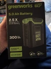 Greenworks Lithium-ion Battery Pack 60V Max 5 Ah. Fixed Price $119.95.