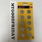 Kodak CR2032 3V Max Lithium 10 Batteries (0% Mercury, Cadmium, Lead) EXP:04/2031. Fixed Price $9.99.