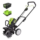 Greenworks 80V 10INCH Brushless Cultivator Tiller W/ 2AH Battery & Charger. Fixed Price $399.99.