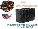 Replacement Battery Cell Holder Only For Milwaukee M18 V18 9.0AH Case Repair Kit. Fixed Price $12.99.
