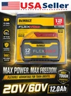 Dewalt DCB612 20V/60V Flexvolt Lithium-ion 12.0AH Battery Power Tool (new). Fixed Price $156.99.