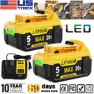 New Pack For Dewalt Volt Max 5.0AH Lithium Ion Battery DCB206-2 DCB200-2. Fixed Price $26.99.