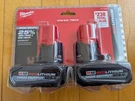 Milwaukee 48-11-2450S M12 XC5.0 High Output Ah Battery (2-PACK) Nip. Fixed Price $149.97.