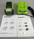 Oem Greenworks 40V Lithium-ion 2.0 Ah Model BAF721 + Charger 29482. Fixed Price $94.99.