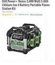 Ego Power+ PST3041 3000W Nexus Generator With (4) 5.0AH Batteries. Fixed Price $1149.00.