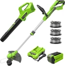 40V Cordless String Trimmer/edger & Leaf Blower Combo + Bonus Spools Battery. Fixed Price $333.99.