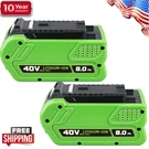 2X 8.0AH For Greenworks G-max Volt Lithium Battery 29472 29462 29252 New. Fixed Price $89.98.