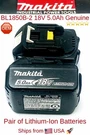 Makita Pre-owned BL1850B-2 Oem 18V Li-ion Batteries + DC18SD Charger *excellent*. Fixed Price $98.95.