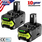 2PACK 6.0AH For Ryobi P108 High Capacity Battery 18VOLT Lithium P102. Fixed Price $29.99.
