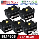 5X 14.4V/6.0AH BL1415 For Makita Lithium-ion Battery Pack BL1430B A-60698 Us. Fixed Price $77.45.